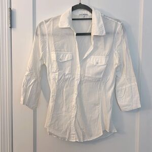 James Perse Slub Side Panel Shirt in White Size 2